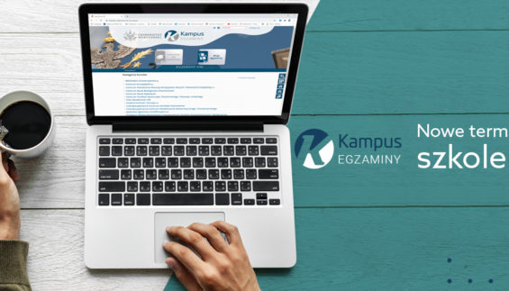 Logo platformy Kampus-egzaminy i tekst: Nowe terminy szkoleń